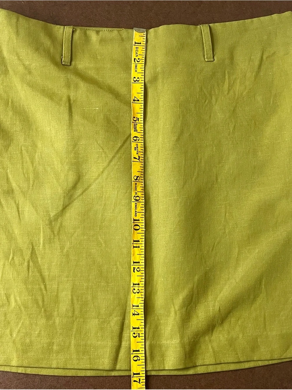 Express Olive Mini Skirt with Belt loops and Waist Side Pockets
